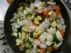 炒めた野菜