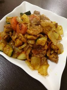 カレー粉の野菜炒め